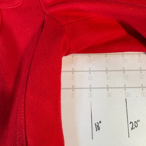 Guess Peacoat Jacket Womens PS Petite S Red Toggle Hooded Wool Y2K Winter Coat - Picture 9 of 10